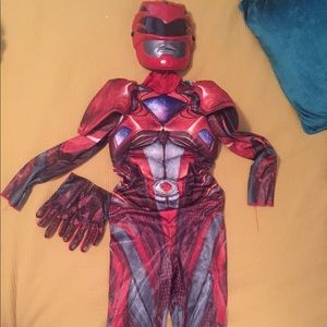 Kids red power ranger costume.